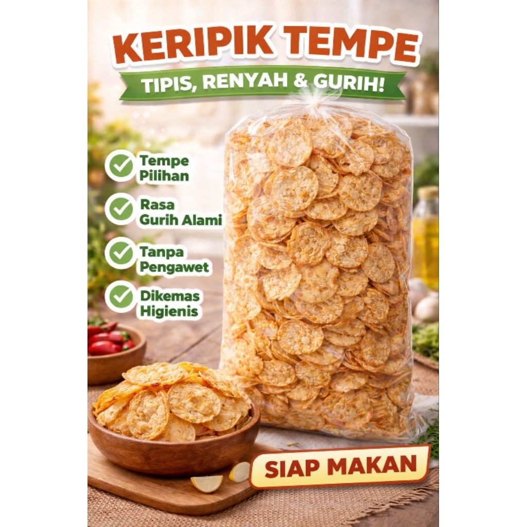 KERIPIK TEMPE SAGU – TIPIS, RENYAH & GURIH DI JAMIN KETAGIHAN
