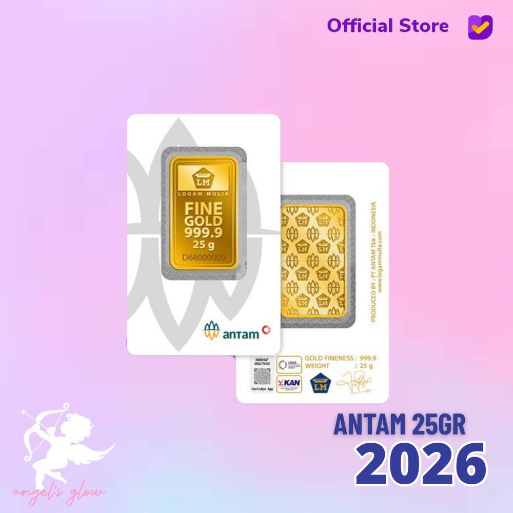 PROMO Logam Mulia Antam Press ( LM ) 25GR 25 GRAM (FREE KOTAK ANTAM)