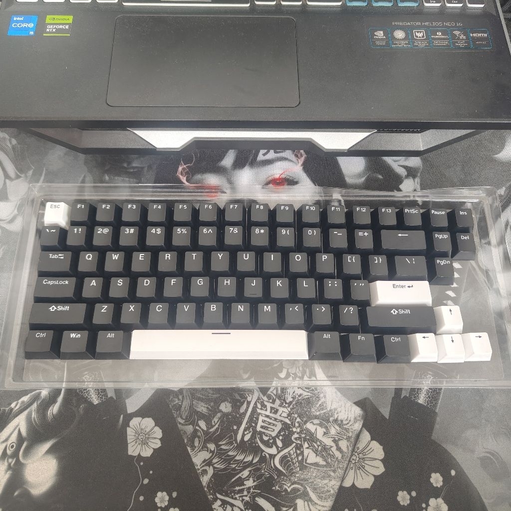 Keycaps Copotan Vortex Mono 80 - Black White