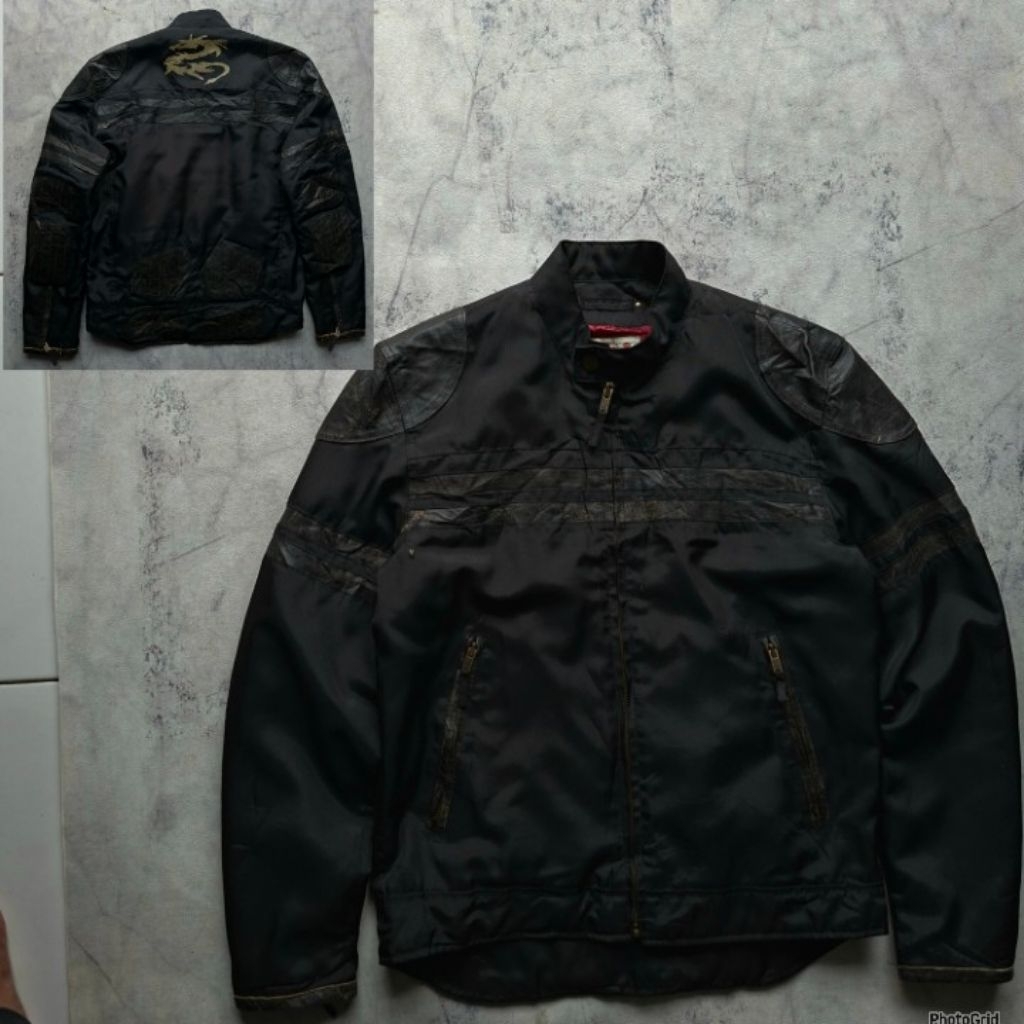Motor Racing Jacket Vintage Wilsons Leather USA (Black)
