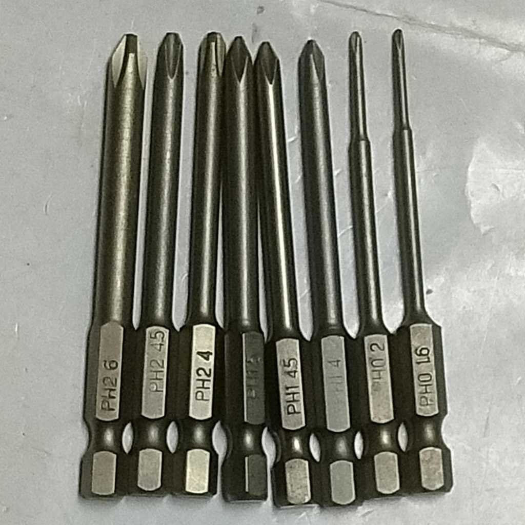 Mata Bor Obeng Philips 8 set  Pcs PH0 PH1 PH2 Hex Screwdriver set 8 pcs Taiwan Temurah