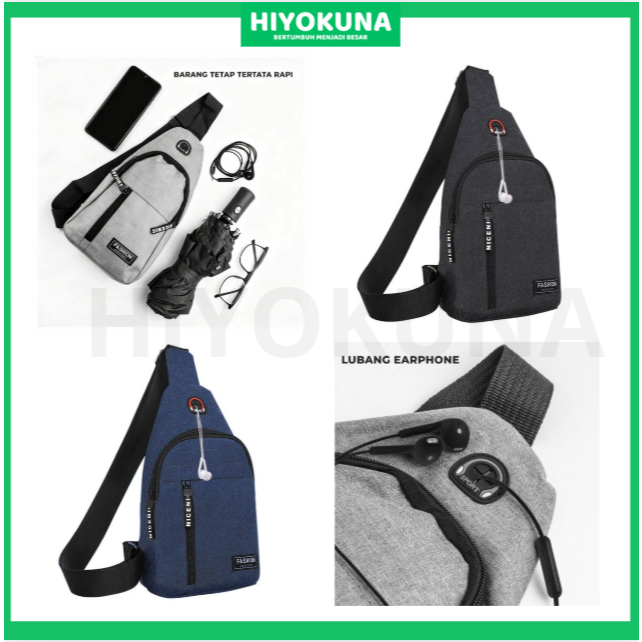 Tas Handphone Sling Bag Waistbag Pria Tas Selempang Dada Tas Punggung Ukuran Kecil untuk Handphone D
