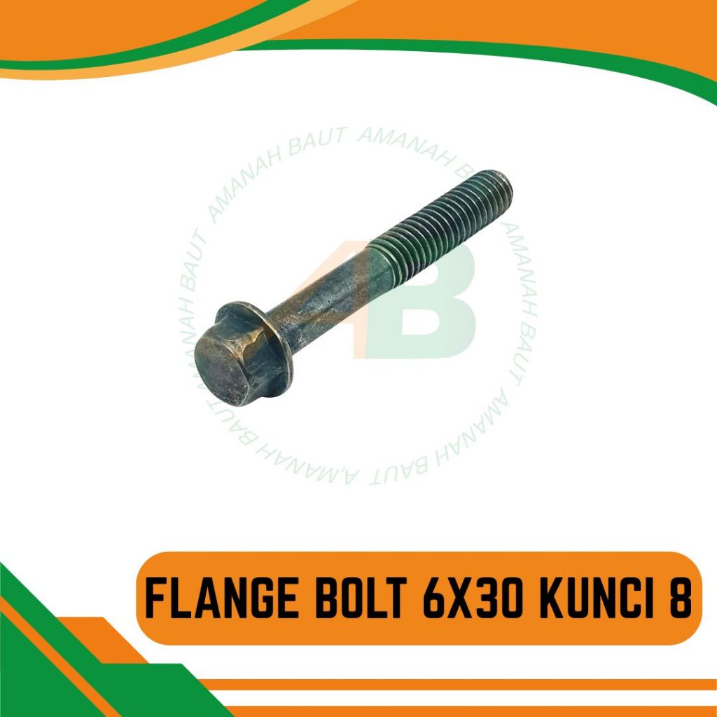 Baut Blok Cvt Flange Bolt M6x30 6mm Kunci 8 Drat 10 6x30 Hijau