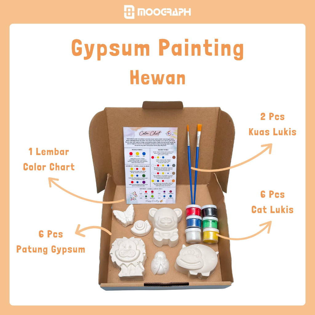 Gypsum Painting Set Hewan Patung Lukis Gypsum Mewarnai Painting Set Anak Dengan Cat Akrilik