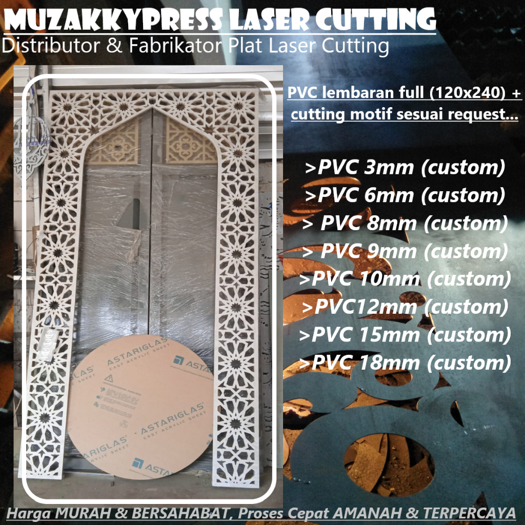 CUTTING ORNAMEN PVC 9MM 120x240cm (CNC ROUTER)