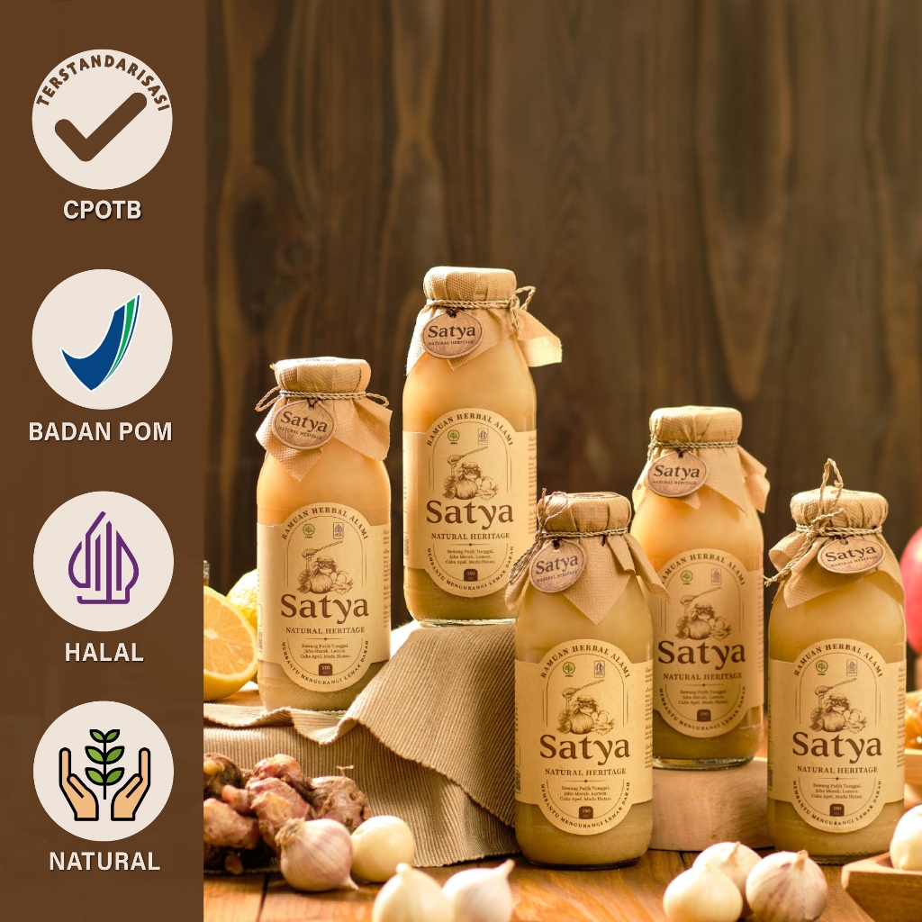 SATYA Natural Juice (PAKET 5 Botol) Jus Bawang Putih Tunggal BPOM TR