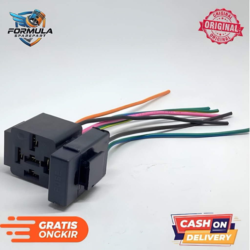 Soket Relay 5 4 Kaki Gandeng Rumah + Soket Sikring Tunggal Besar