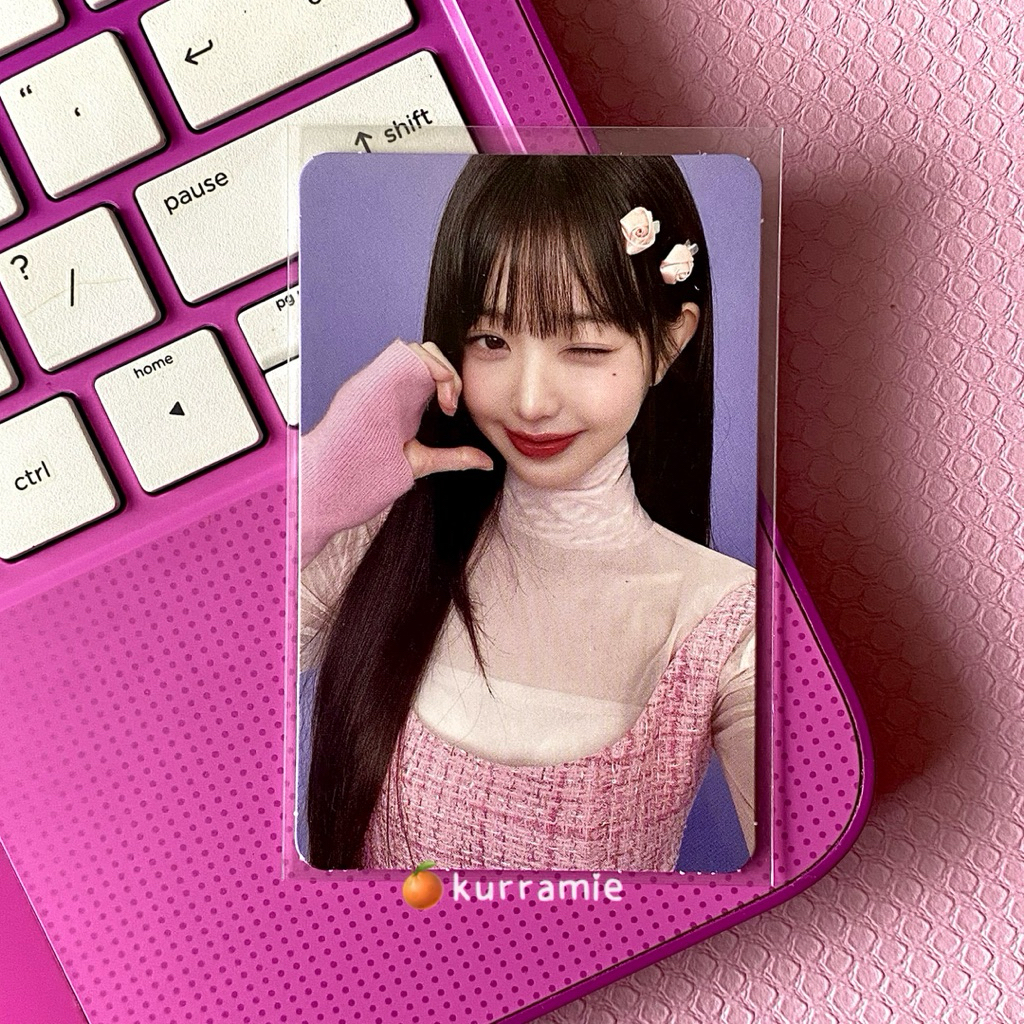 (clearance sale) official photocard wonyoung ive amuse pink tweed dress