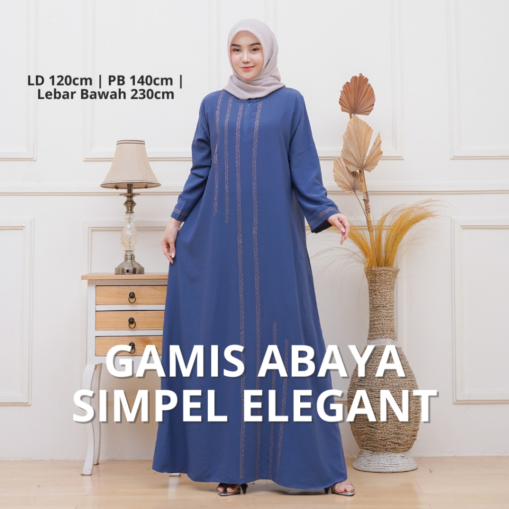 MADINA Gamis Terbaru Arabian Syari Lembut Marina Silk UV Premium Denim Mewah Murah