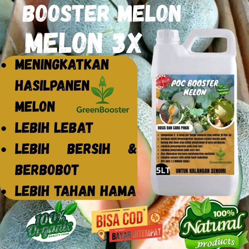 Pupuk Pembesar Buah Melon 5LT - Booster Buah Melon 3X Lipat Pupuk Pembesar Buah Melon / Pupuk Melon 