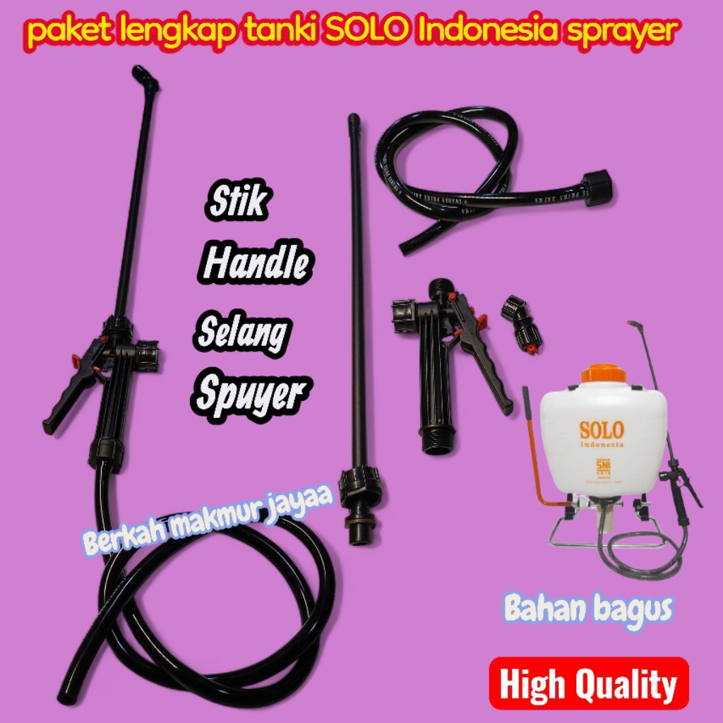paket lengkap tanki semprot SOLO Indonesia sprayer set selang handle stik nozzle high power
