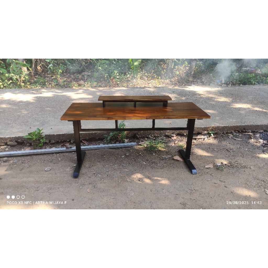 MEJA KOMPUTER KAYU JATI LAMINASI/MEJA BELAJAR /MEJA KERJA UKURAN 160CM