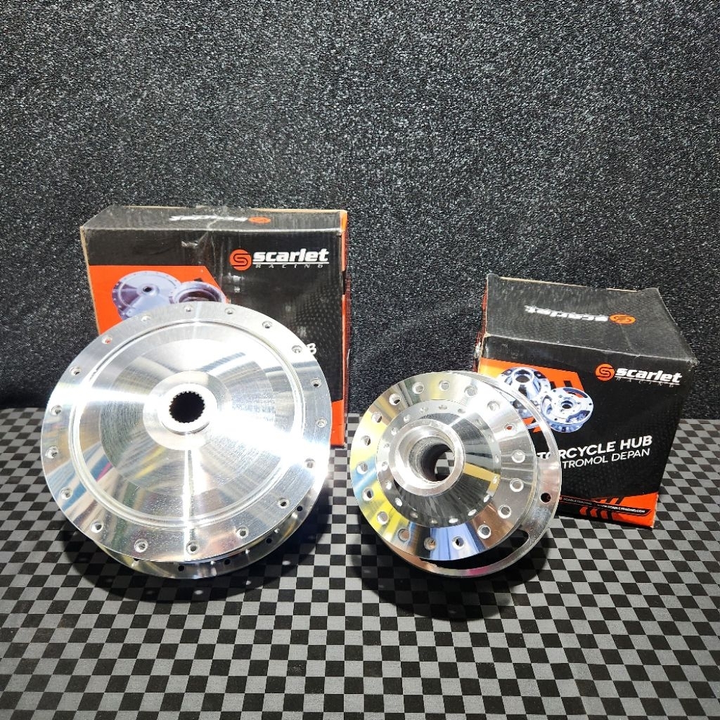 Tromol Aerox 155 1Set Depan Belakang Warna Chrome Scarlet