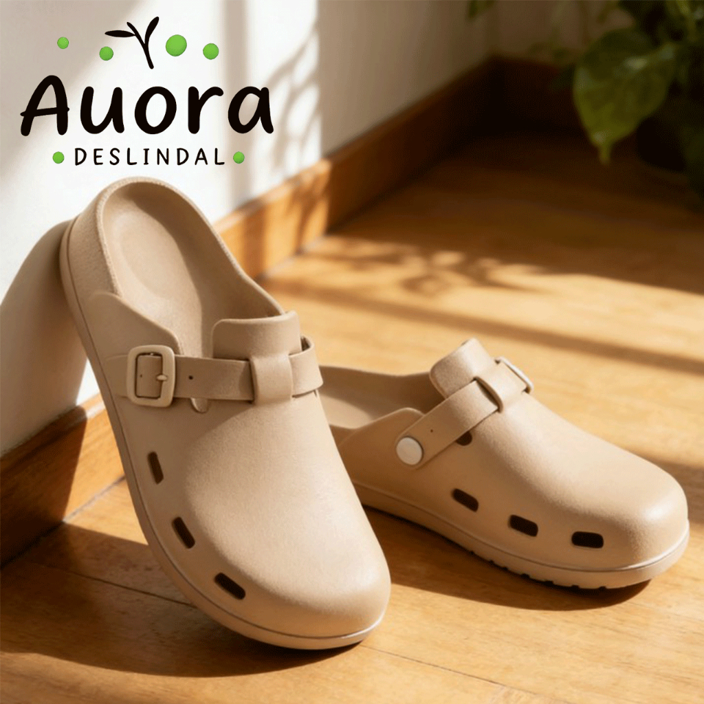 Auora 2025 Sandal EVA pria gaya Korea terbaru sandal selop sandal jepit pantai dengan gesper plastik