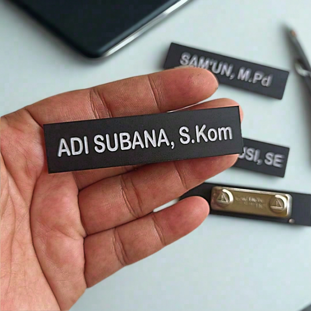 SEHARI JADI Name Tag Grafir Gravir Gravier DOFF Laser MURAH( Nametag Ukir/Laser, Papan Nama Persit, 
