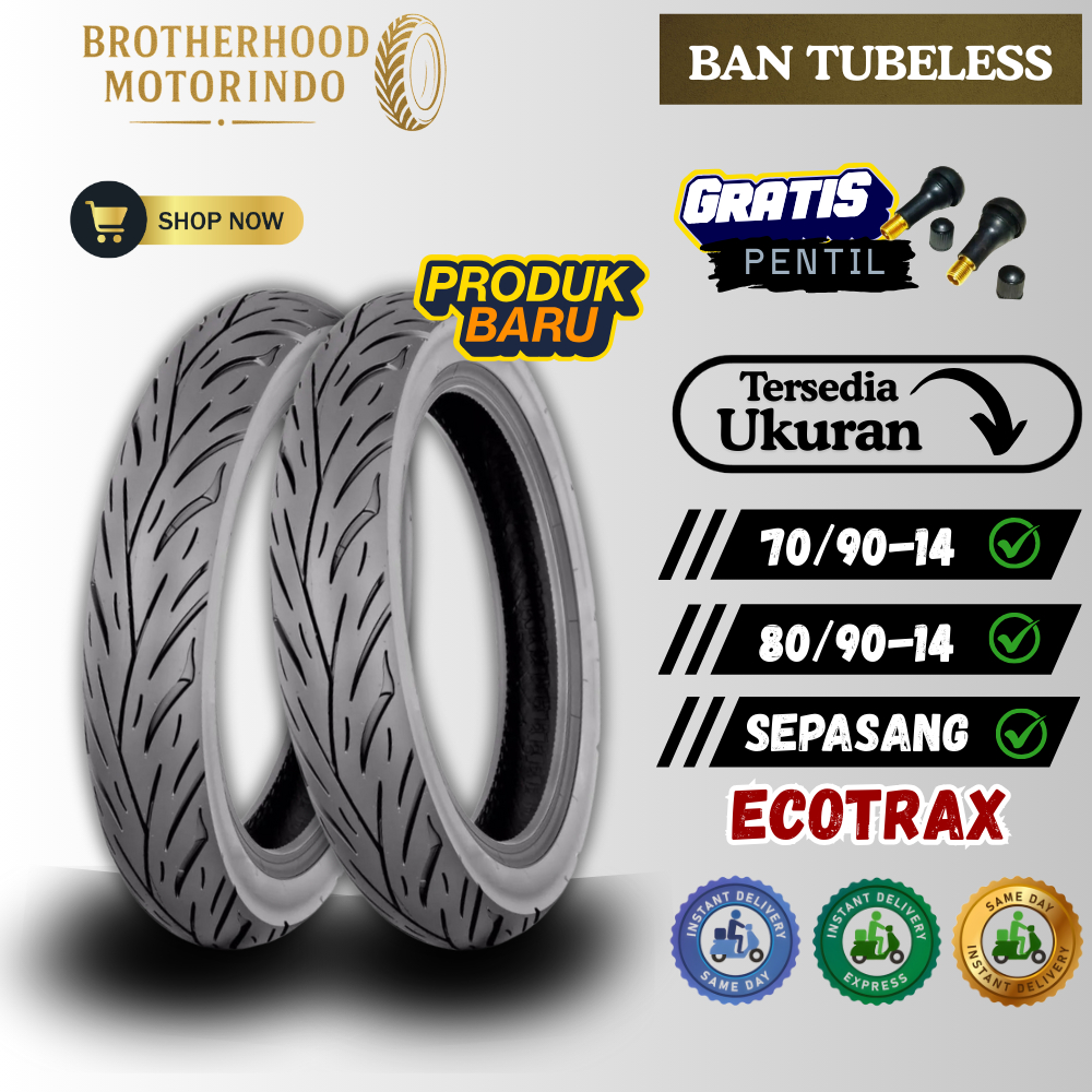 (PAKET SEPASANG) BAN IRC ECOTRAX TUBELESS (70/90-14 / 80/90-14) BAN IRC / BAN RING 14 / BAN TUBLES R