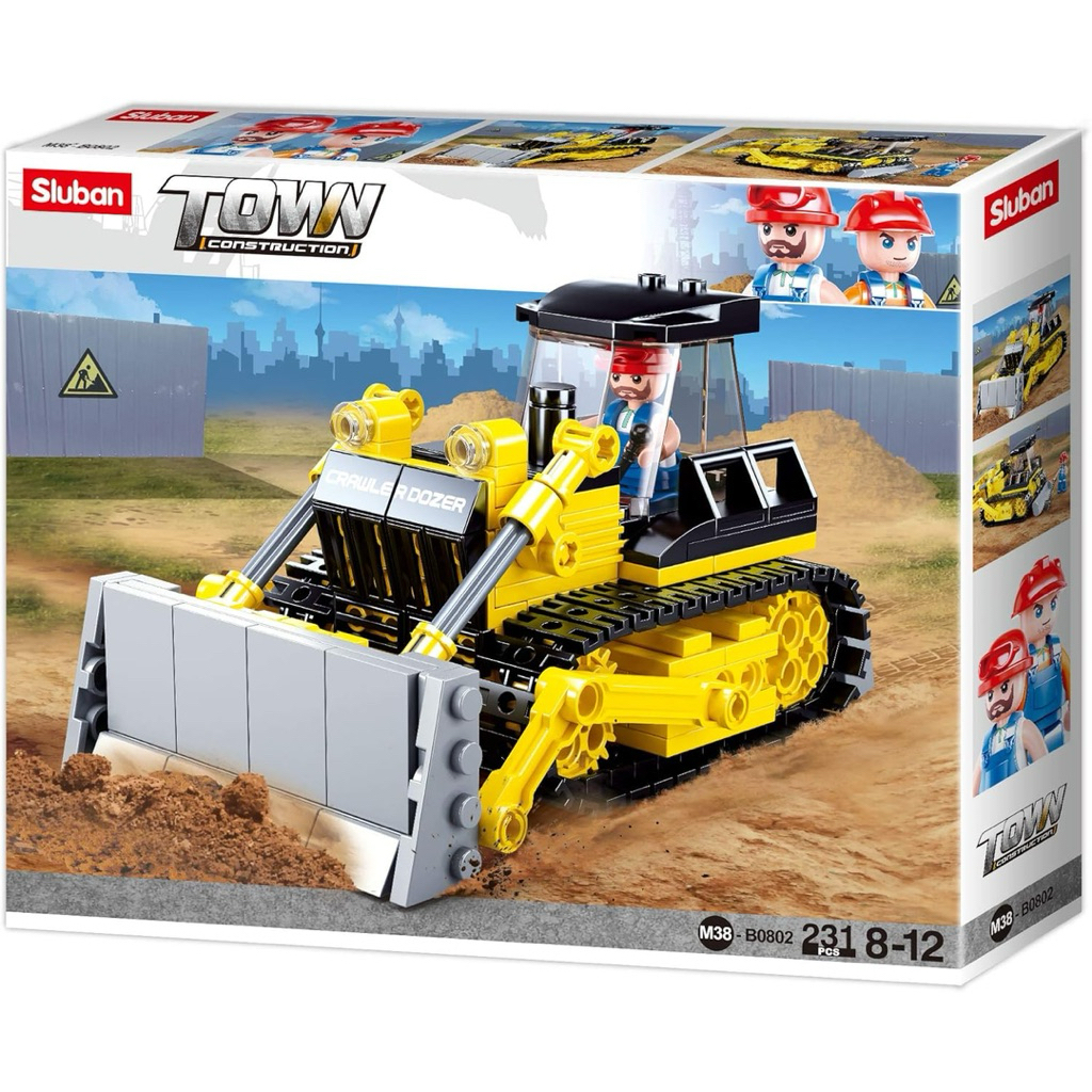 Sluban Town Construction M38 Bulldozer Caterpillar Crawler Dozer Heavy Equipment Vehicle Lego Bricks