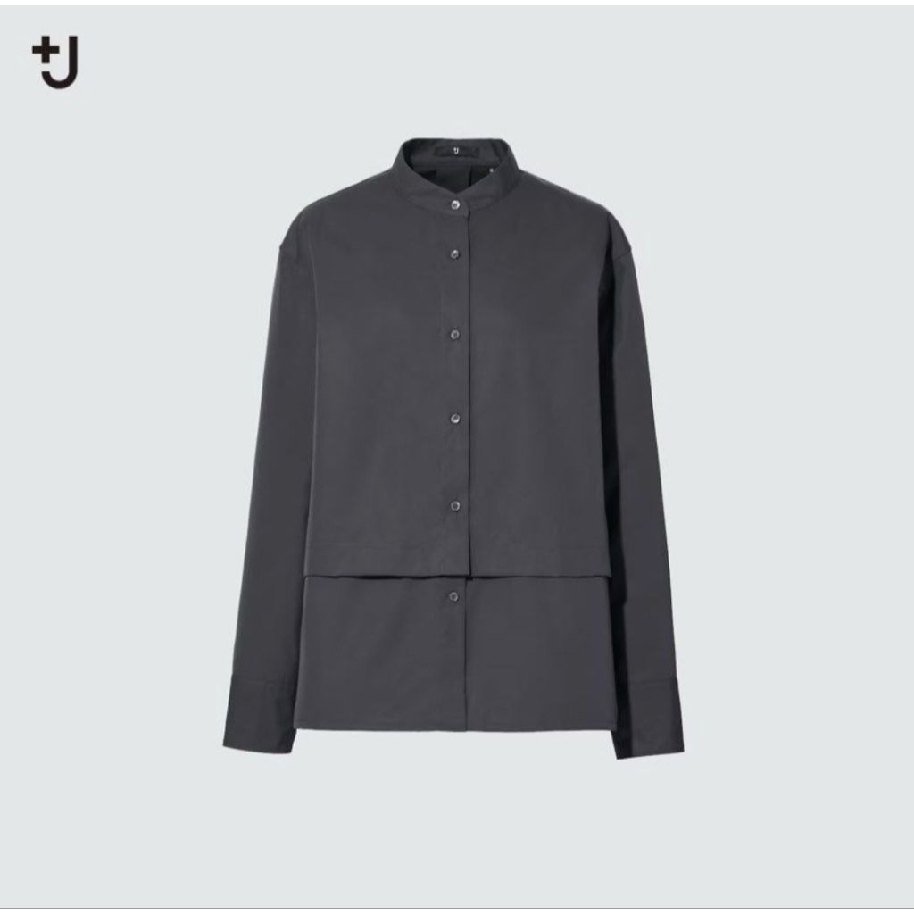 Kemeja Uniqlo J+ Jill Sander Supima Cotton Women Black size L