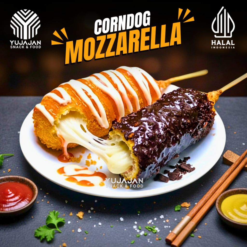 Corndog Mozzarella Frozen (Khusus Pulau JAWA) Corndog Sosis Mozarella, Corndog Cokelat Mozarella Isi