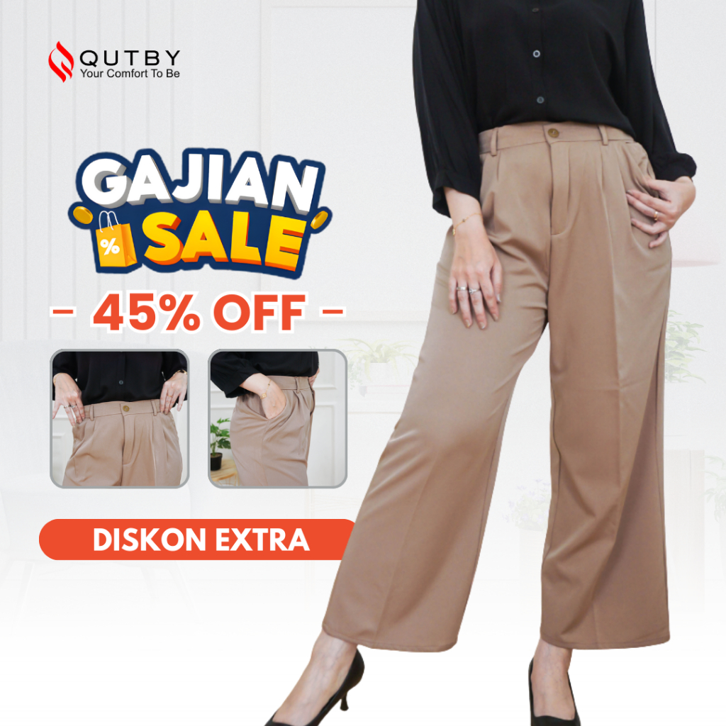 QUTBY - CELANA KULOT PREMIUM LOOSE PANTS / CELANA KULOT PREMIUM / LOOSE PANTS WANITA / BAWAHAN KULOT