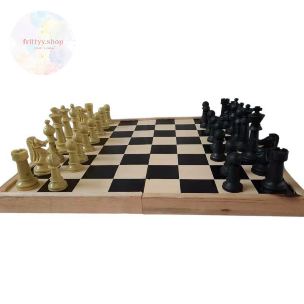 Permainan Papan Catur Bidak Plastik Lipat Ukuran Jumbo