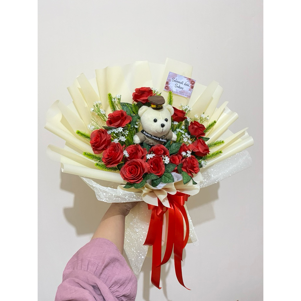 buket boneka polisi/buket boneka/buket semarang/buket premium