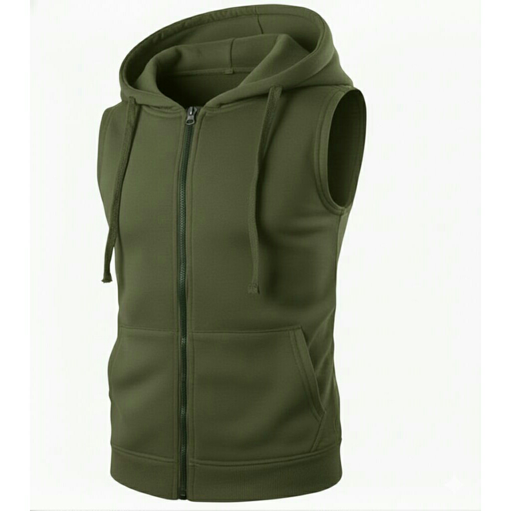 hoodie rompi zipper/sweater rompi hoodie rompi pria wanita