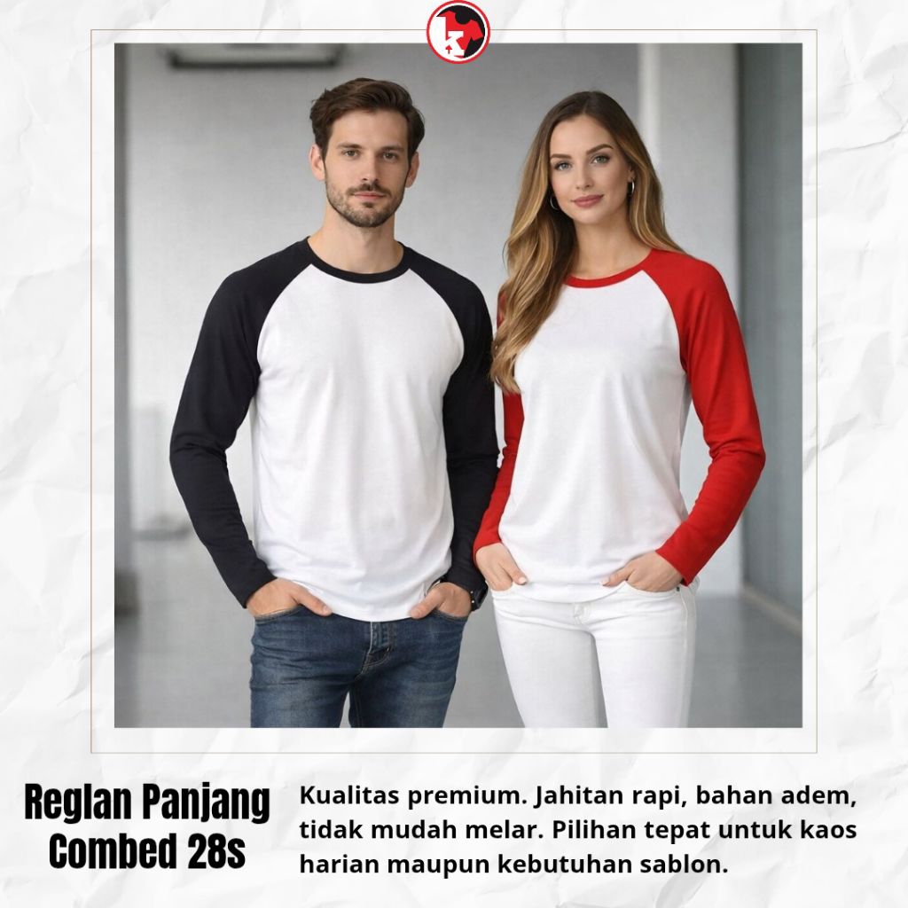 REGLAN PANJANG PREMIUM / COMBED 30S DAN COMBED 28S