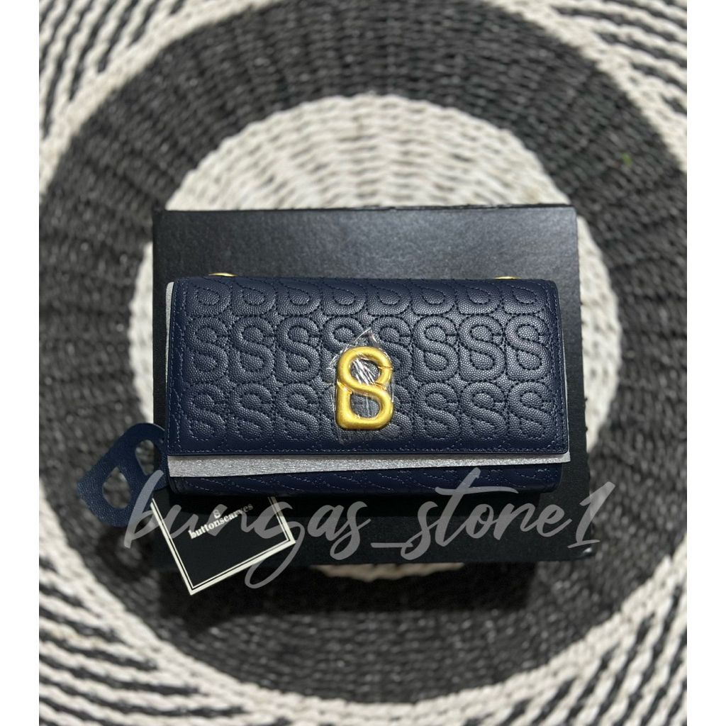 (side foto & baca deskripsi ) Luna wallet leather buttonscarves navyl