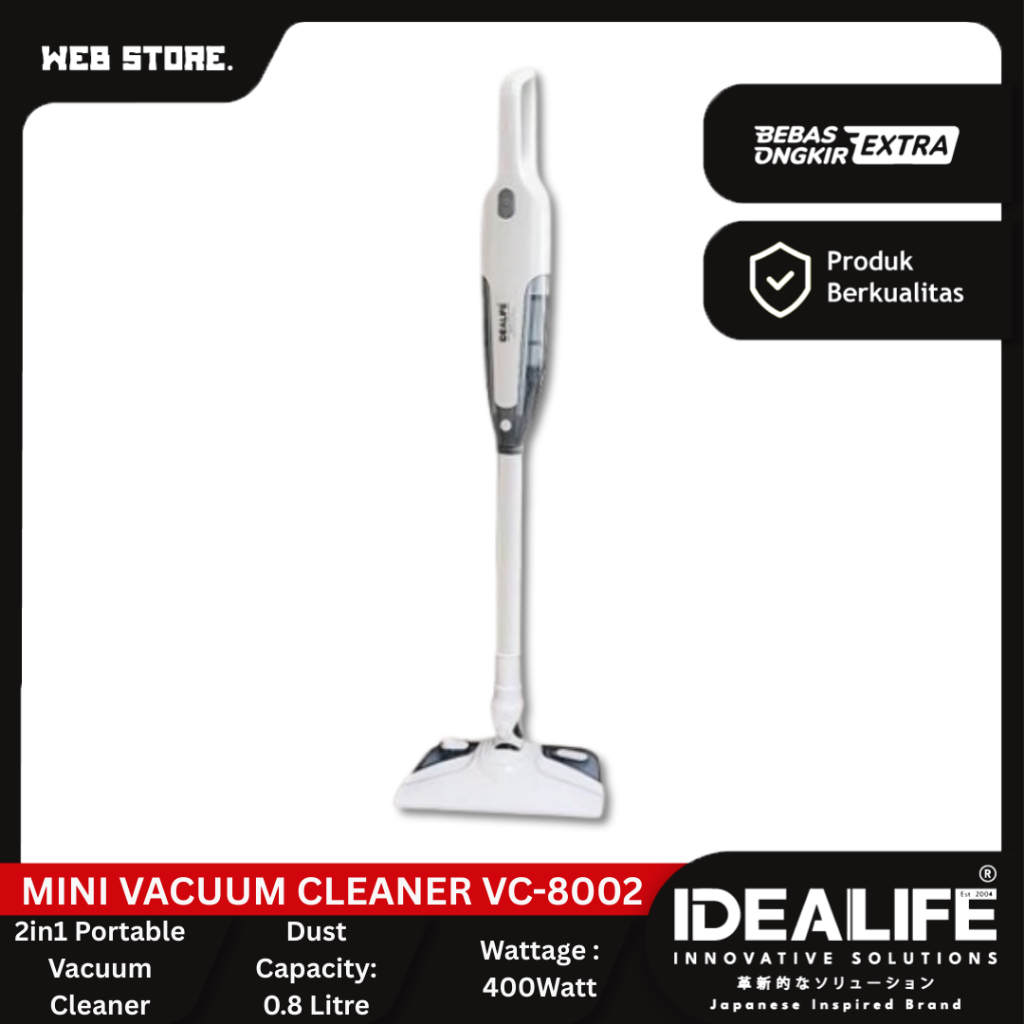Mini Vacuum Cleaner 2In1 Alat Penyedot Debu Kecil Untuk Rumah Dan Apartemen VC-8002 IDEALIFE