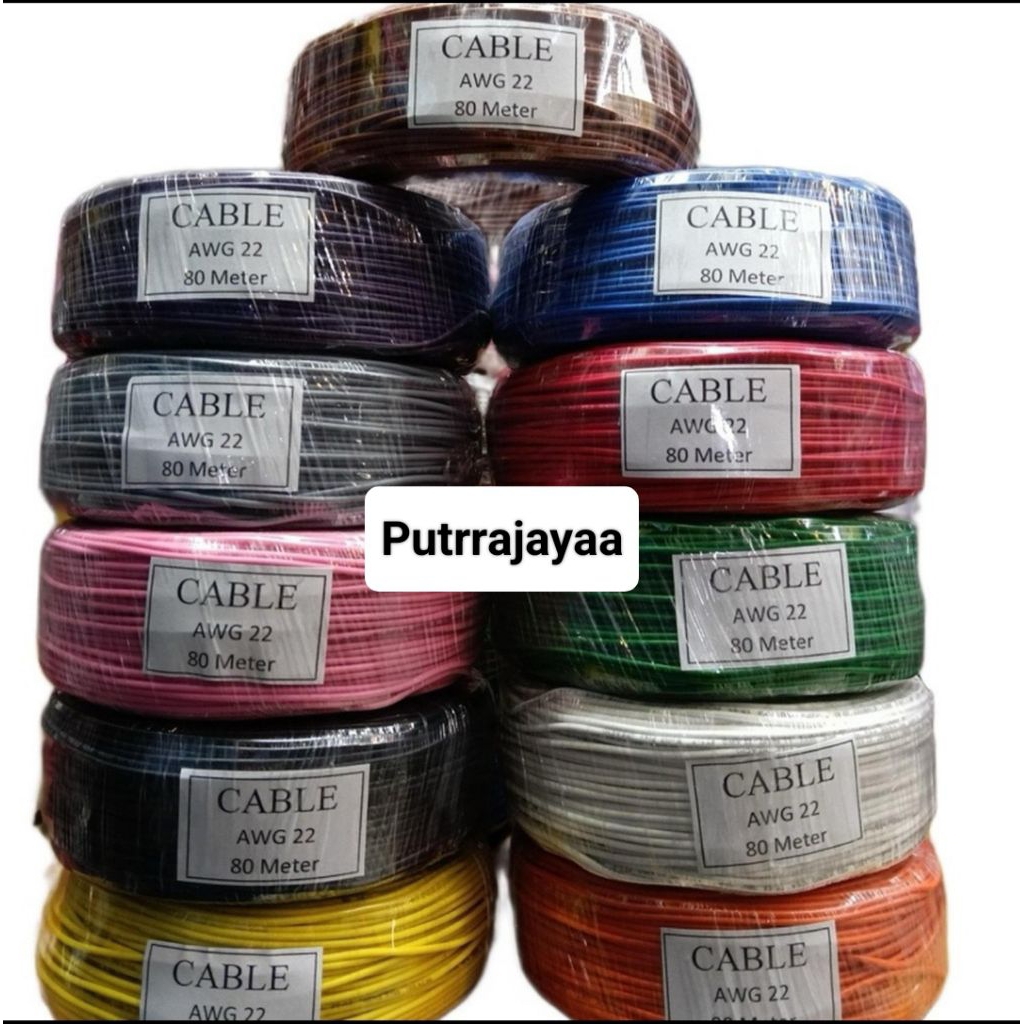 Kabel AWG 22 Serabut Tembaga 80m / Kabel Awg22 80meter