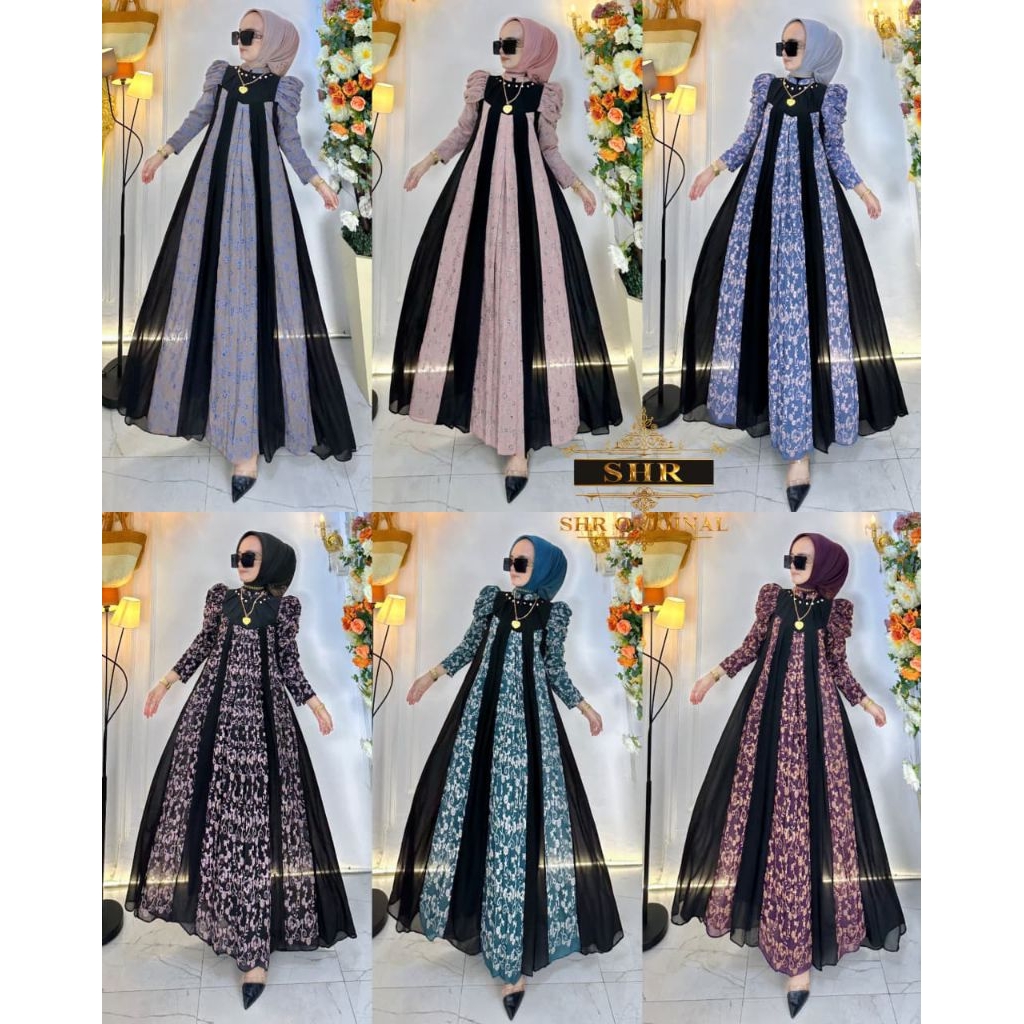 "NEW SHR ORI"READY MAXI DRES PRINCES GURAME BORDIR BY SHR ORI 100 %