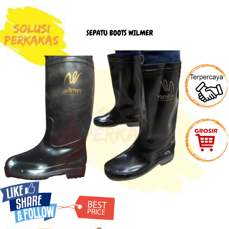 WILMER Sepatu Boot Karet Hitam / Wilmer Sepatu Boot / Safety Boot Karet