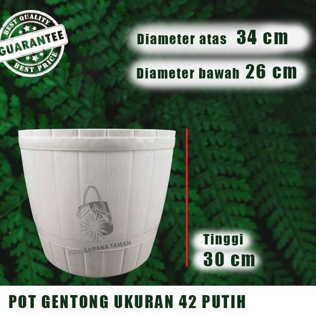 POT GENTONG 42 PUTIH Pot Tanaman Pot Bunga Pot Plastik Grosir Pot