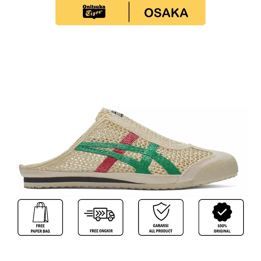 Sepatu Onitsuka Tiger Mexico 66 Sabot Brich Green Original / Sepatu Wanita / Sandal Wanita / Sneaker