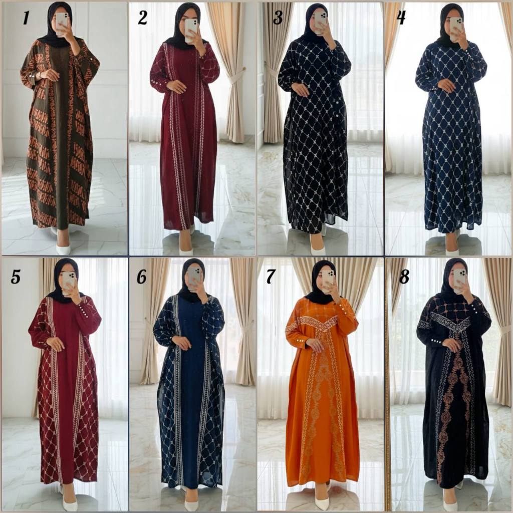 Ariefa Batik - Gamis Kaftan Wanita Twill Rayon Premium Batik Malaman Pekalongan Original