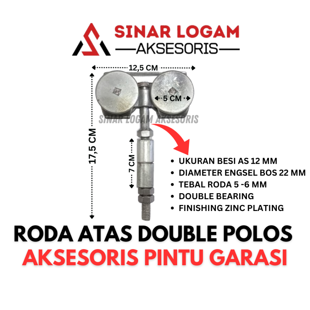 Roda atas pintu gantung pintu lipat DOUBLE engsel polos pintu sliding