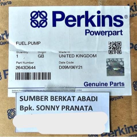 TOP - PERKIN 2643D644 FUEL INJECTION PUMP 2643D644KF 8924A541T - TANPA GOVERNOR - GENUINE ORIGINAL