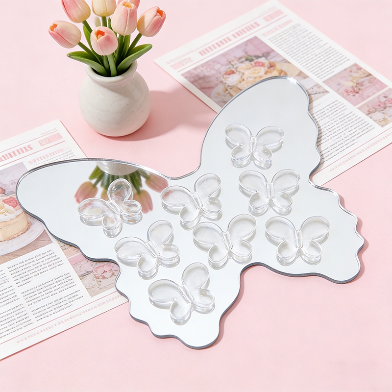 (10pcs/15gr) Manik-manik Putih Transparan - KUPU-KUPU FLAT SMOOTH 28 x 20 MM Manik Kristal Bening Me