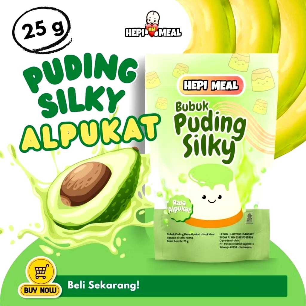 Hepi Meal Silky Pudding 25g - Puding Bayi dengan Susu Full Cream, Rendah Gula, Tinggi Serat