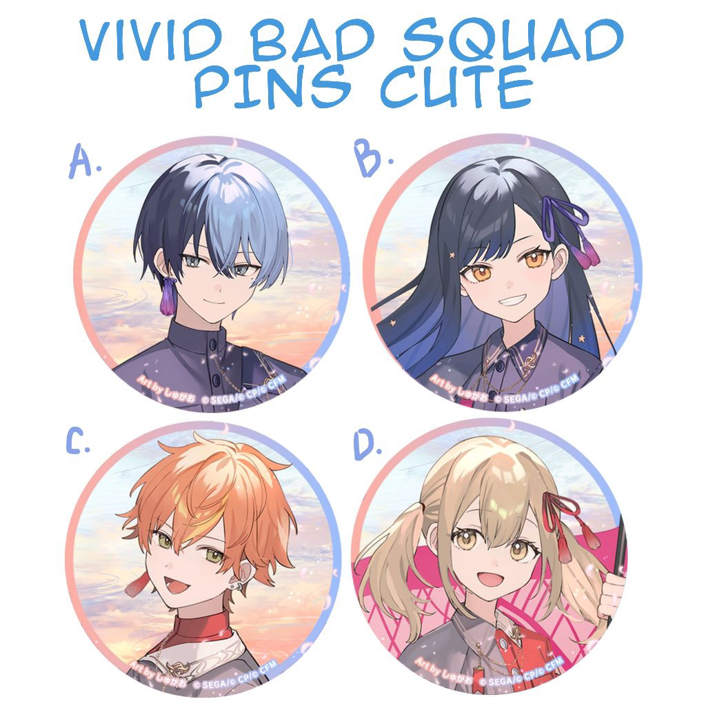 vivid bad squad pin glossy