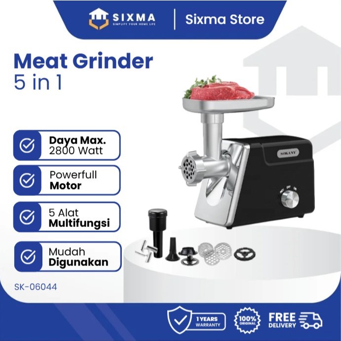 Meat Grinder Mesin Giling Daging 5 in 1Low Watt Multifungsi Sixma SK-06010-044
