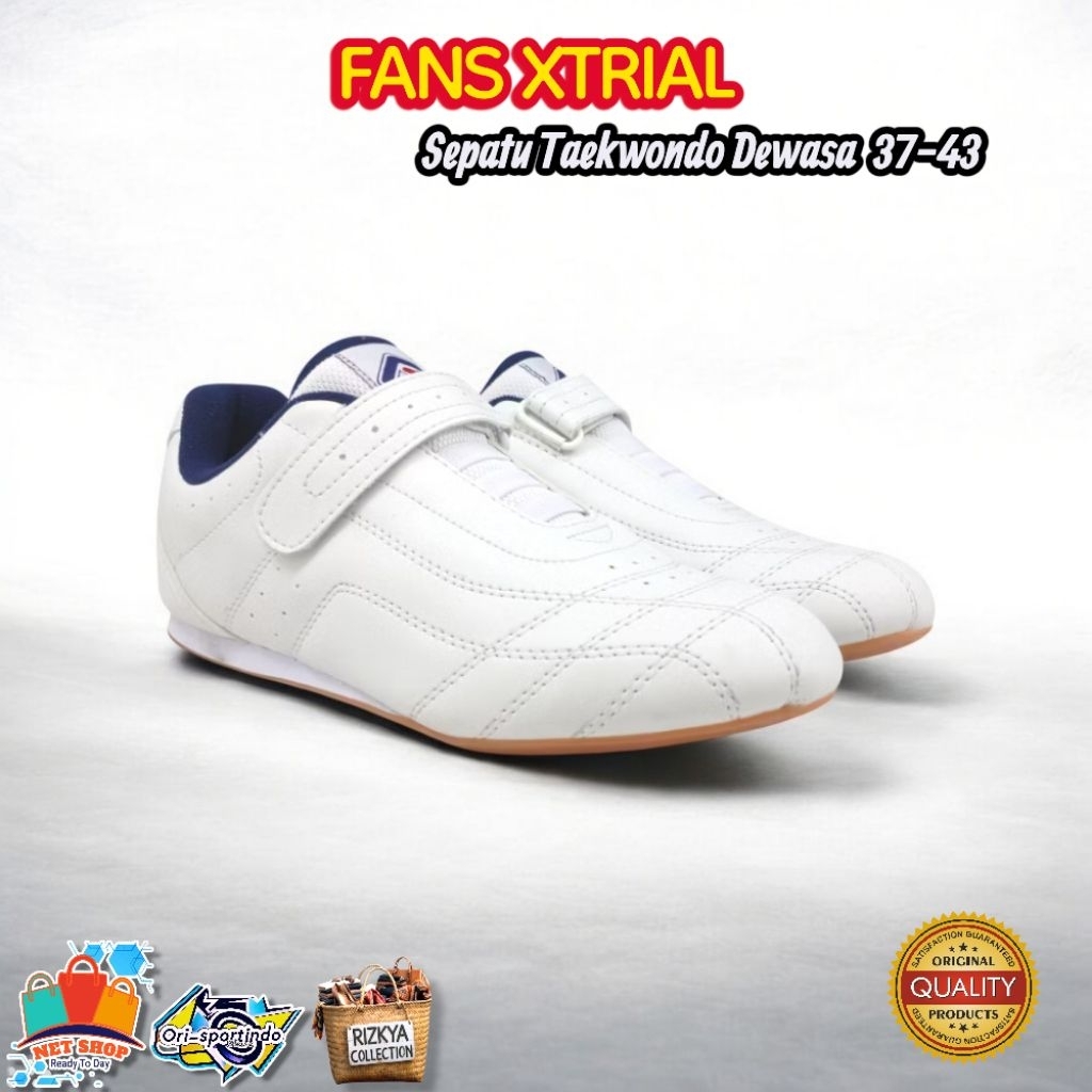 Sepatu Taekwondo Fans Xtrial W Sepatu Taekwondo Size 37-43 Free Straps Tapak Dijahit