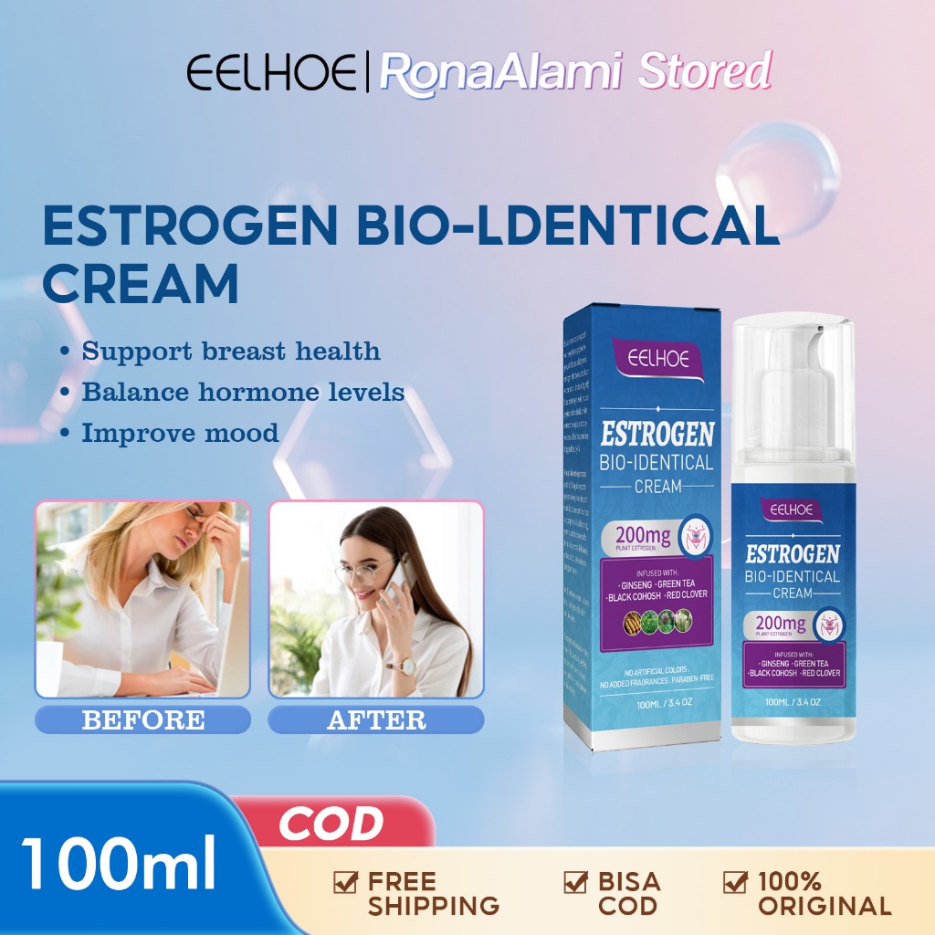 EELHOE Estrogen Bio-identical Cream 100ml Menopausal Oestrogen Cream Estrogen Cream Estrogen Relief 