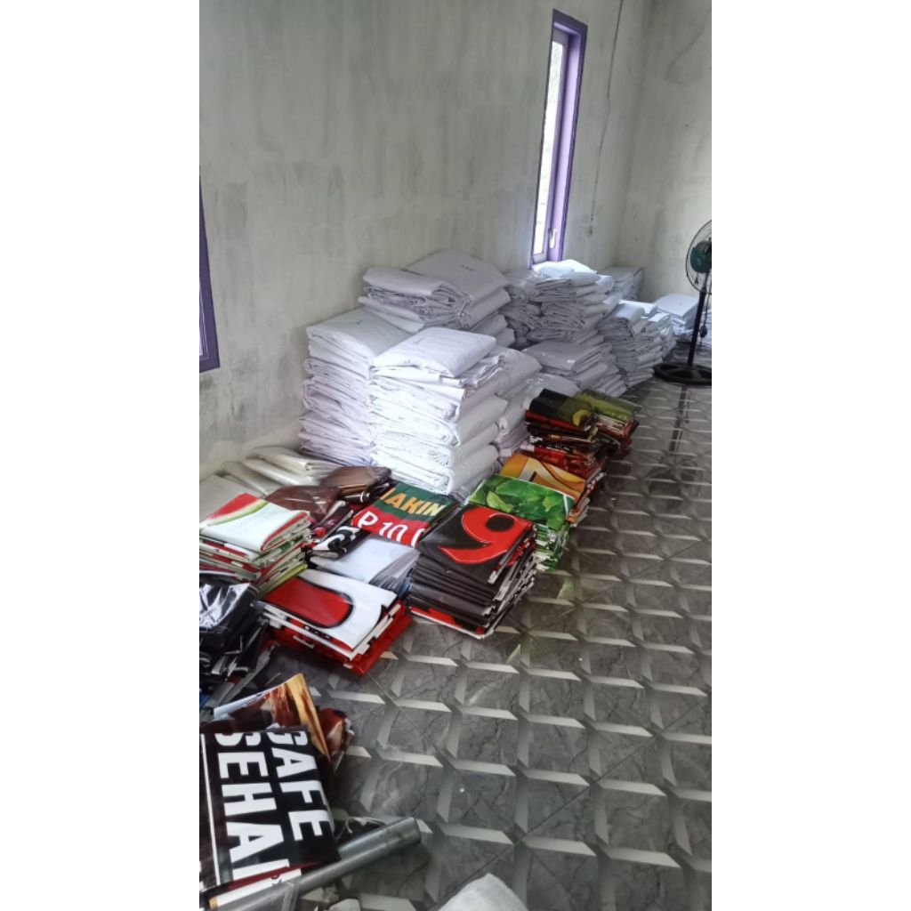 BANNER PUTIH POLOS UKURAN 1X4 METER TEBAL 420 GSM