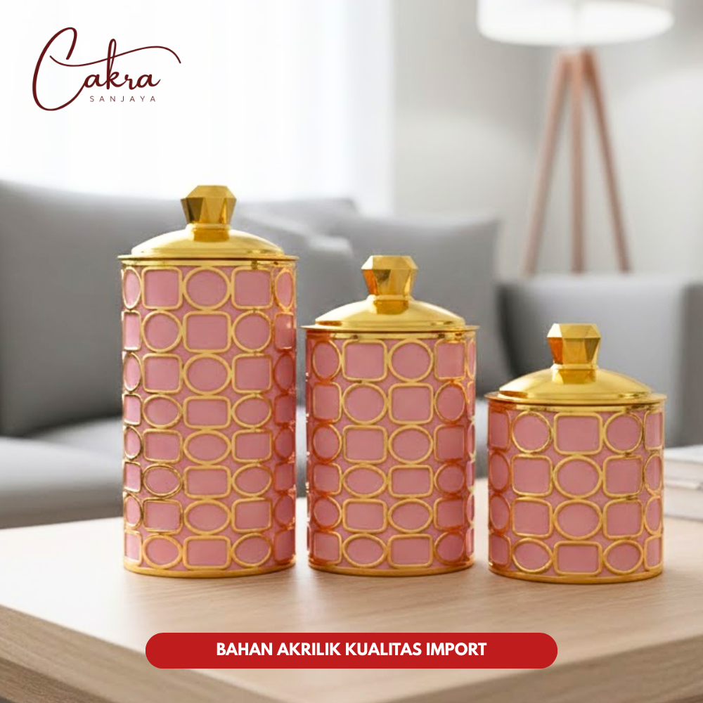 CAKRA Toples Meh Toples Gold Toples Aklirik Kedap Udara Gold Emas / Toples List Gold Meh Toples