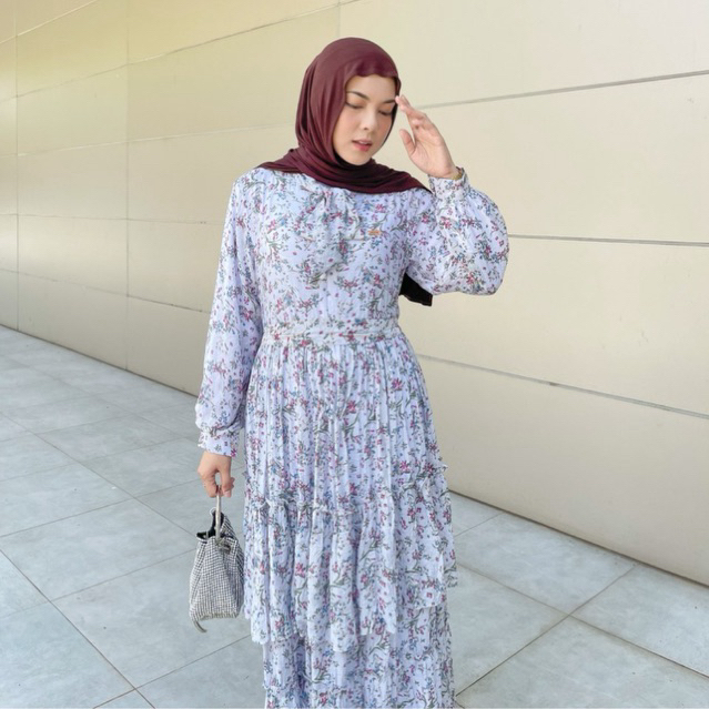 Yoya – Kamila Dress – Gamis Wanita Motif Formal Elegan Full Furing