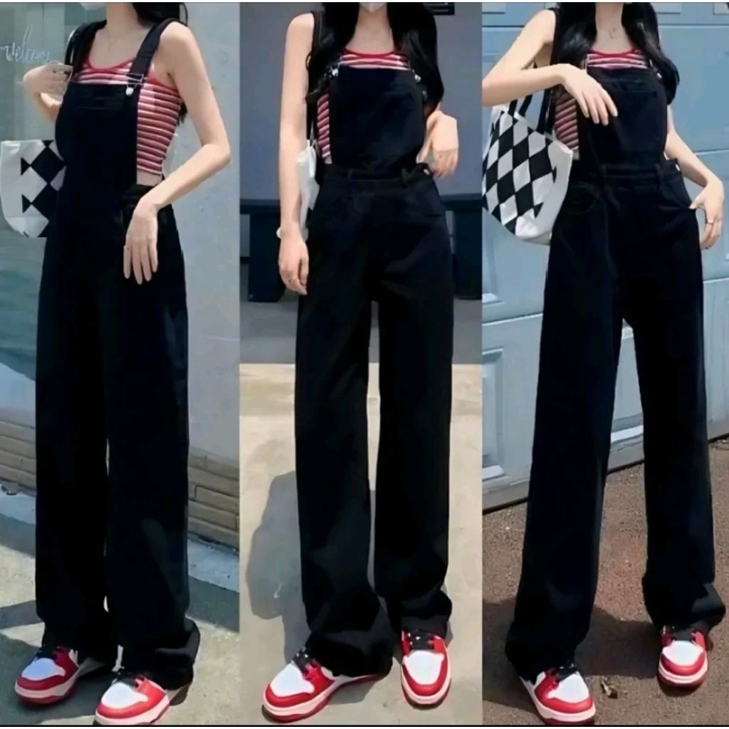 Overal jumpsuit panjang jeans wanita remaja sampai dewasa terlaris hits di semua daerah