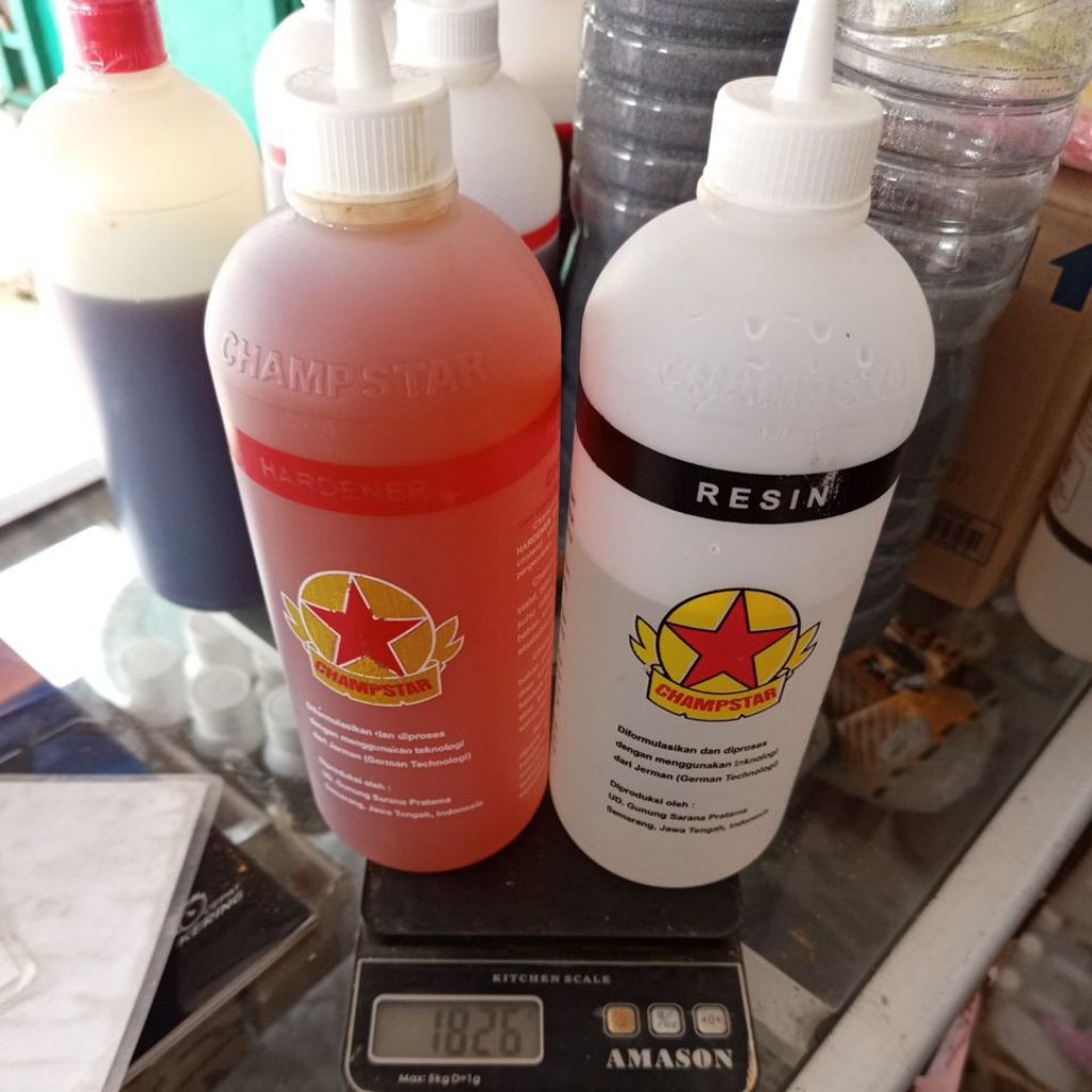 Lem Epoxy Champstar Dua Komponen Tutup putih Full