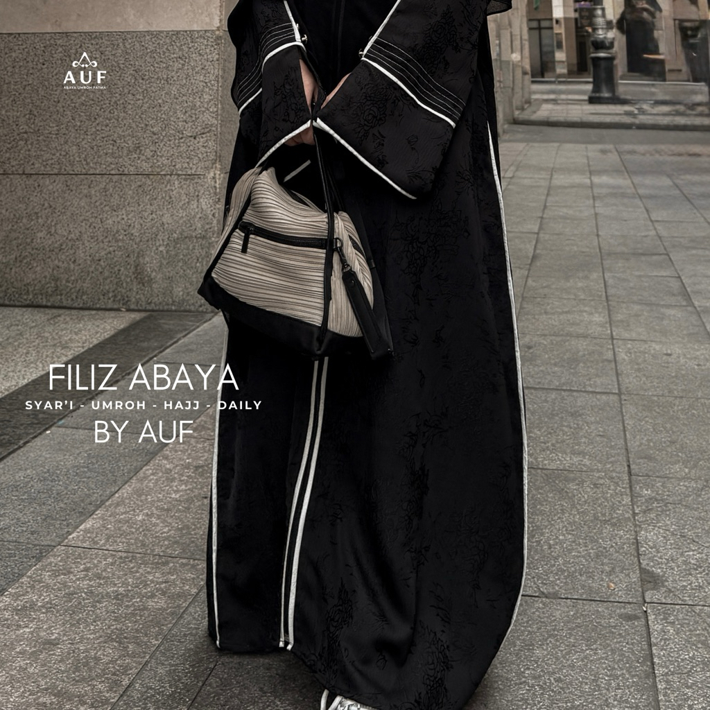 FILIZ ABAYA - Jacquard Emboss (Gamis Umroh - Haji - Syar'i) by AUF Queenova